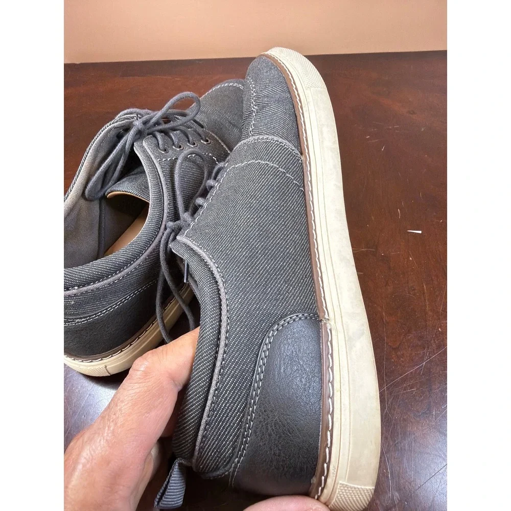 Rye by Hawker Rye Mens Canvas Oxford Shoes‎ Charcoal Gray Moc Toe Sneakers